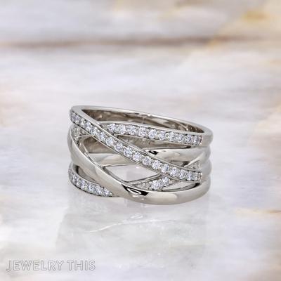 wide criss cross ring