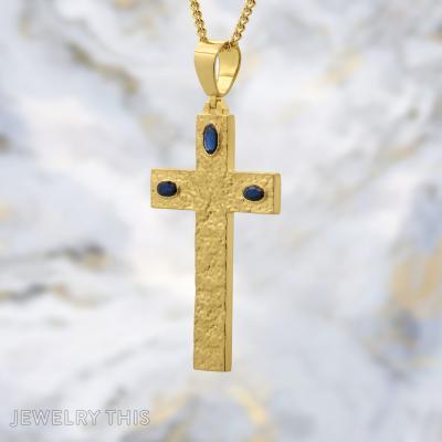 Sapphire Cross Pendant