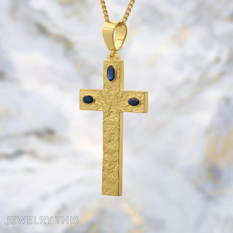 Sapphire Cross Pendant