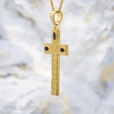 Sapphire Cross Pendant