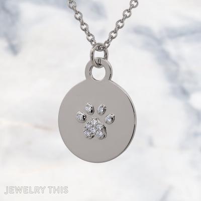 Dog Paw Diamond Pendant