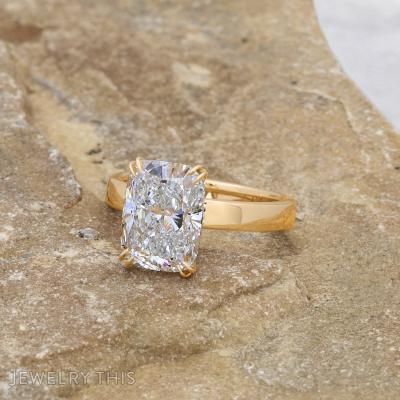 cushion clawprongs claw elongatedcushion solitaire
