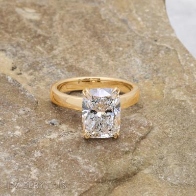 cushion clawprongs claw elongatedcushion solitaire