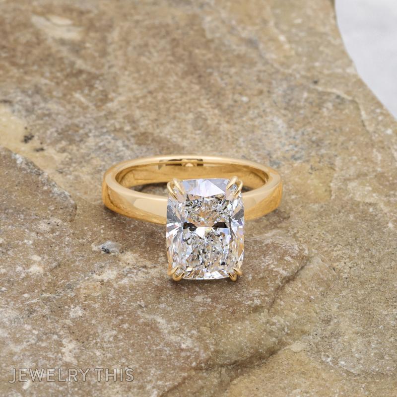 cushion clawprongs claw elongatedcushion solitaire