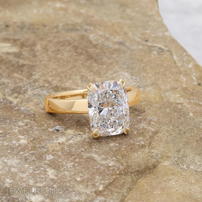 cushion clawprongs claw elongatedcushion solitaire