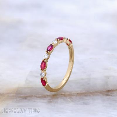 Heirloom Recreation Ruby and Diamond Ring