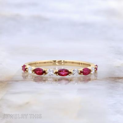 Heirloom Recreation Ruby and Diamond Ring