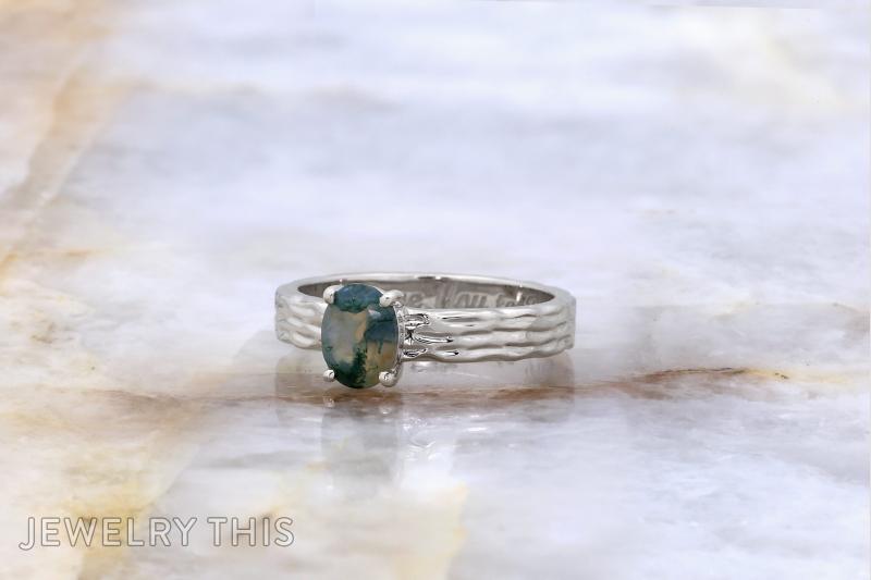 moss mossagate agate silver oval