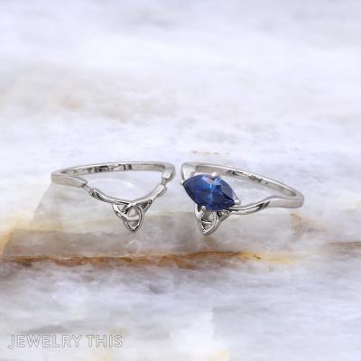 celtic celticknot spinel ringset