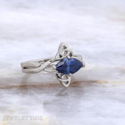 celtic celticknot spinel ringset