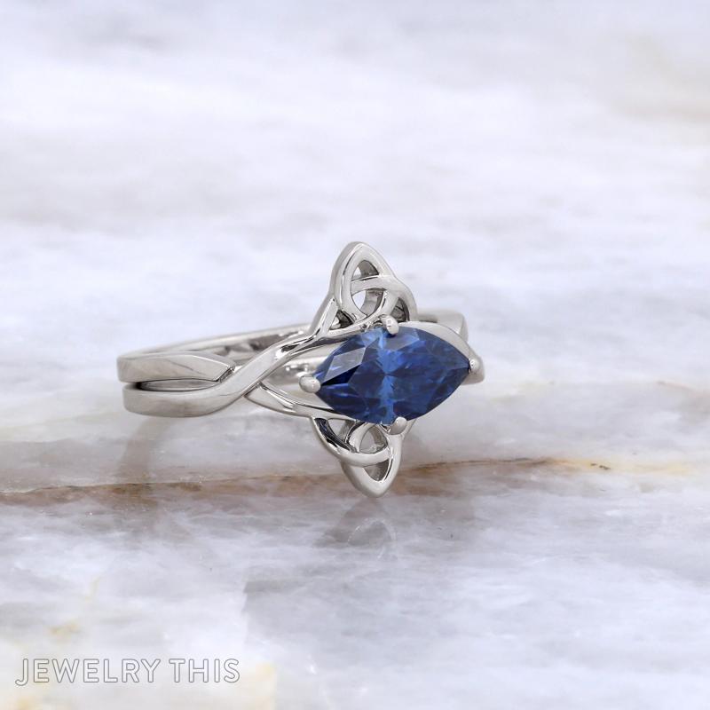 celtic celticknot spinel ringset