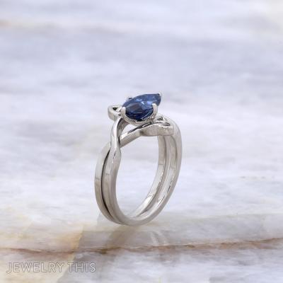 celtic celticknot spinel ringset