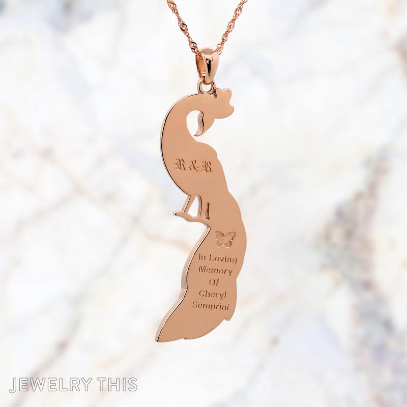 Peacock enamel multi-color engraving