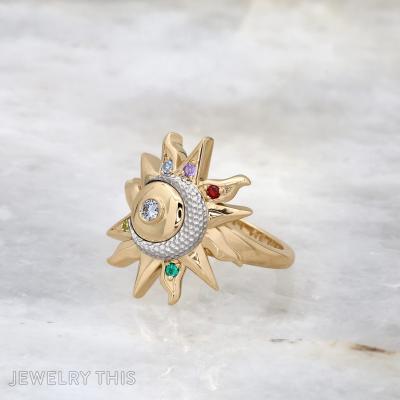 60th Birthday Grandchildren Birthstone Ring