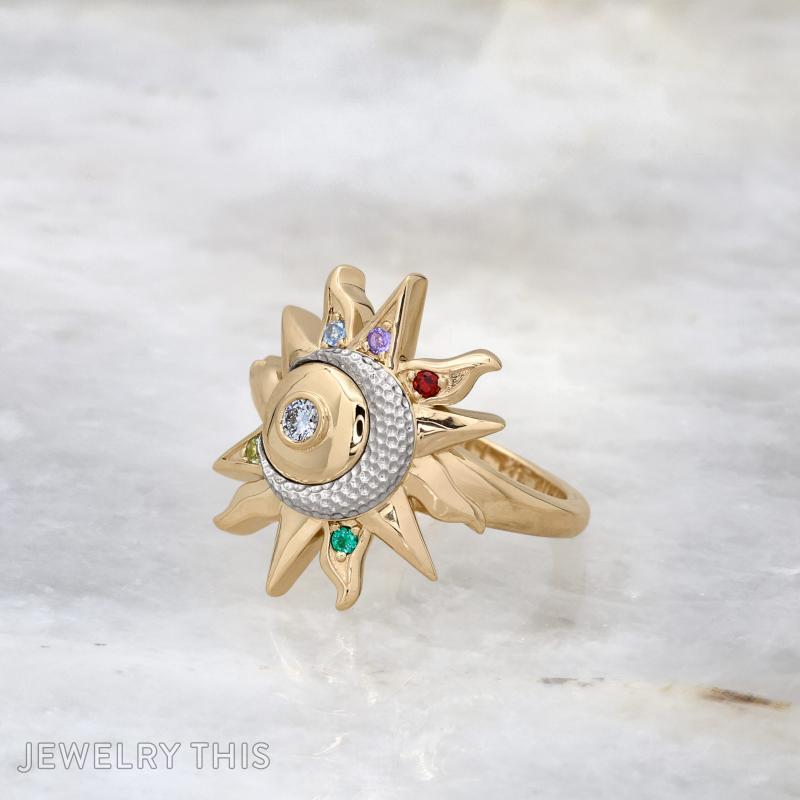 60th Birthday Grandchildren Birthstone Ring