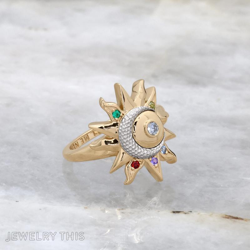 60th Birthday Grandchildren Birthstone Ring