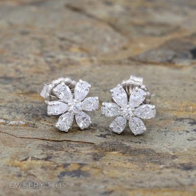 flower stud diamondstuds studearrings flowerearrings