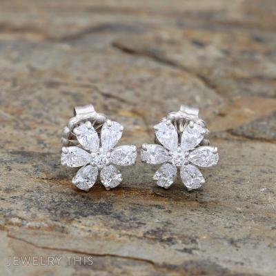 flower stud diamondstuds studearrings flowerearrings