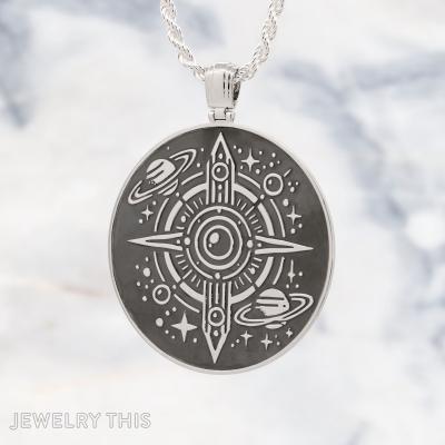 Black and Silver galaxy pendant