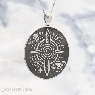 Black and Silver galaxy pendant