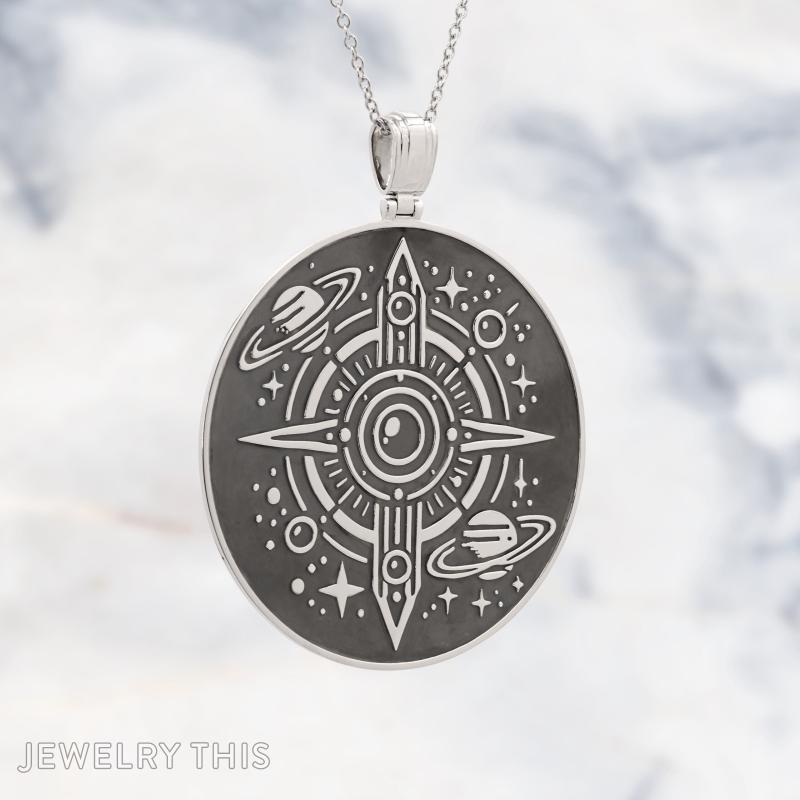 Black and Silver galaxy pendant