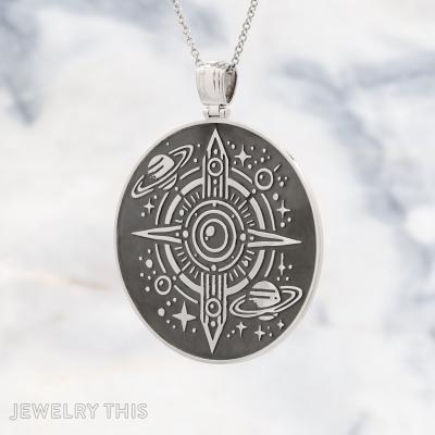 Black and Silver galaxy pendant