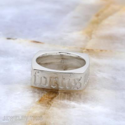 mens wide silver pinky ring