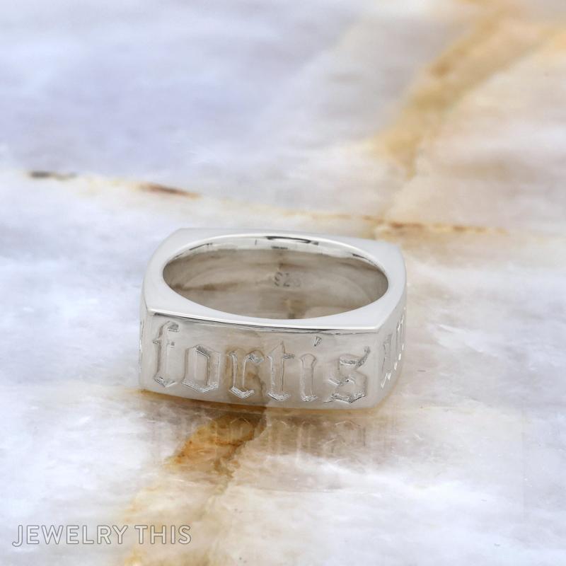 mens wide silver pinky ring