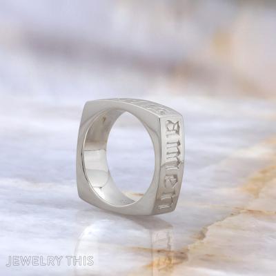 mens wide silver pinky ring