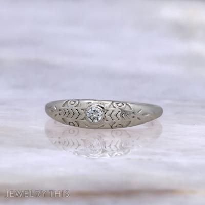 Heirloom simplified engraved organic