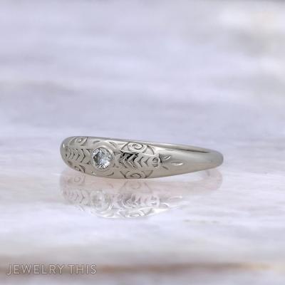 Heirloom simplified engraved organic