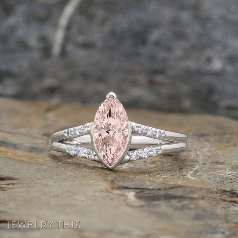 partialbezel split splitshank marquise pink