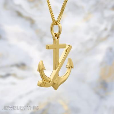 Navy Hockey Celebration Pendant
