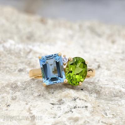 toietmoi twostone birthstone peridot aquamarine