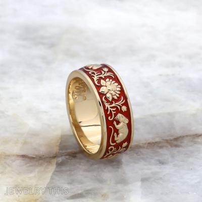 lotus and rats raised design