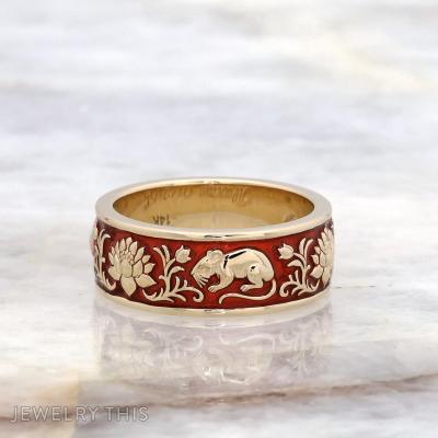 lotus and rats raised design