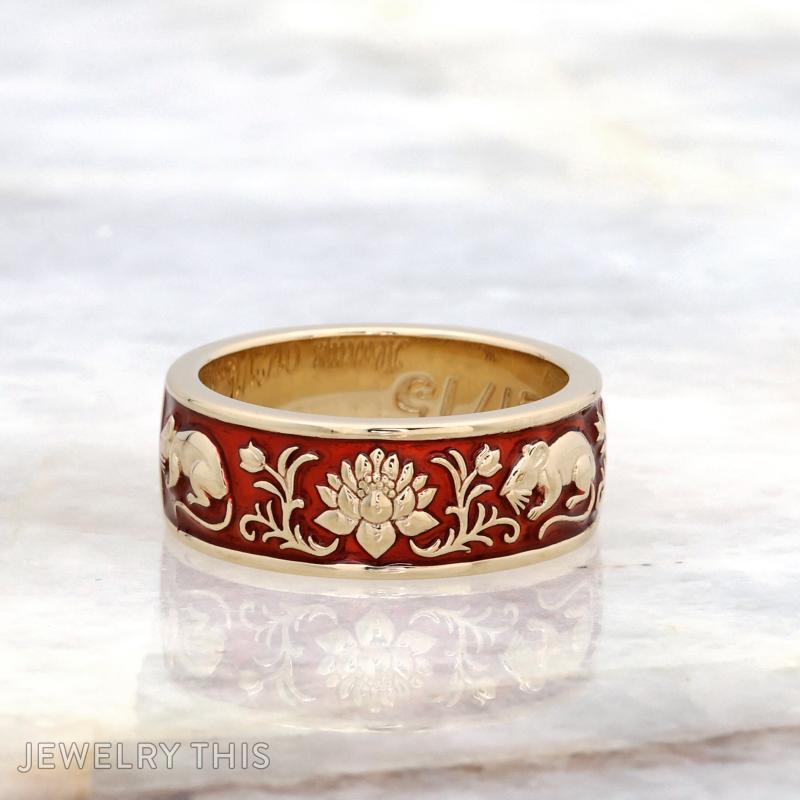 lotus and rats raised design