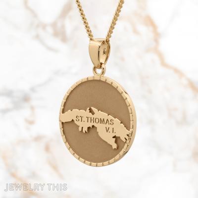 two sided pendant St Thomas Pendant & Chain