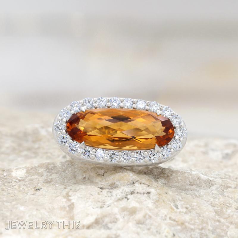 citrine diamond modern halo