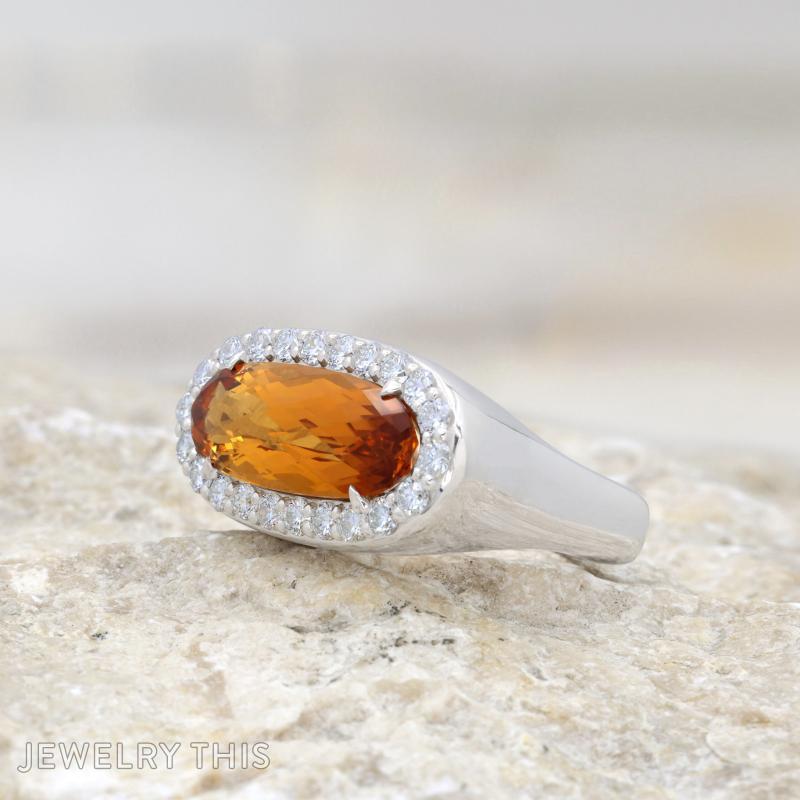 citrine diamond modern halo