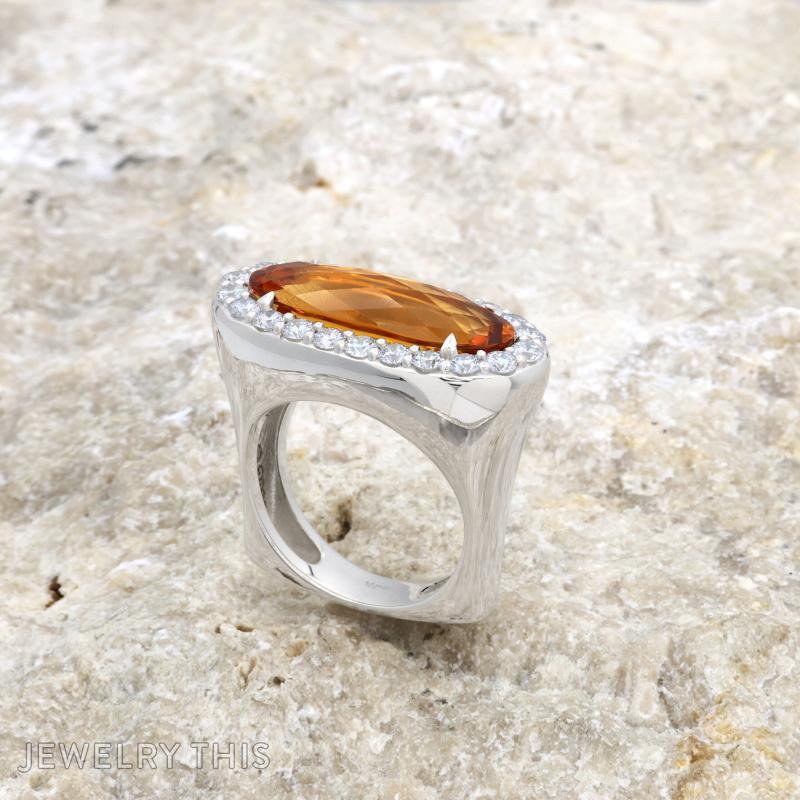 citrine diamond modern halo