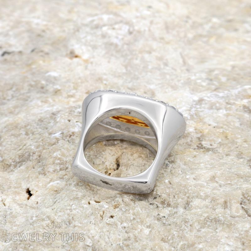 citrine diamond modern halo