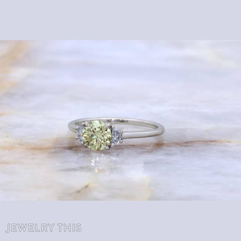 halfmoon halo hidden peekaboo threestone