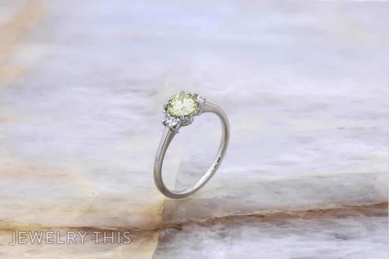 halfmoon halo hidden peekaboo threestone