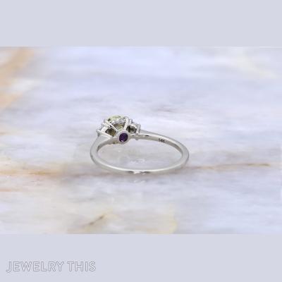 halfmoon halo hidden peekaboo threestone