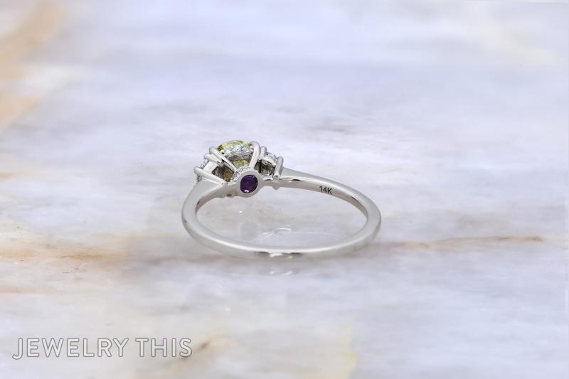 halfmoon halo hidden peekaboo threestone