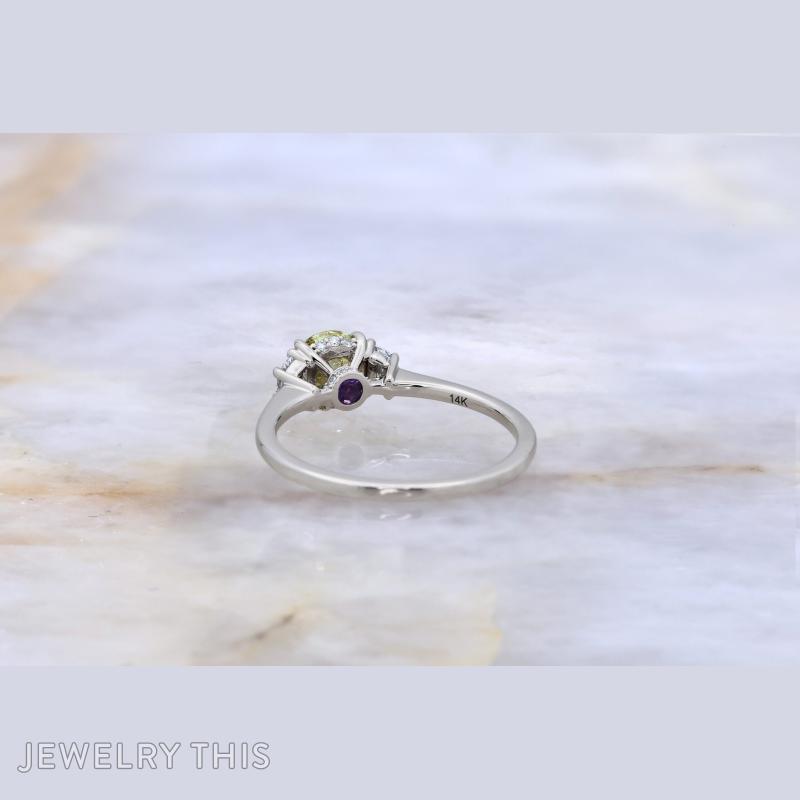 halfmoon halo hidden peekaboo threestone