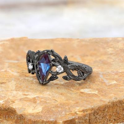 blackrhodium alexandrite leaves vine