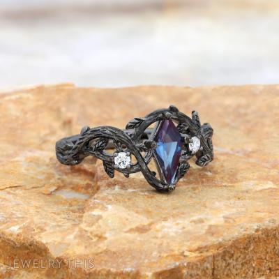 blackrhodium alexandrite leaves vine