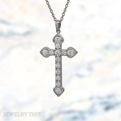 white gold and diamond cross